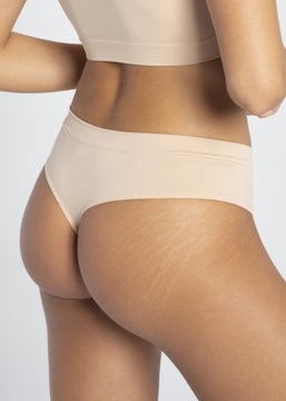 Stringi Gatta Sisi Sport String, bezszwowe wygodne majtki 3-PAK natural, L