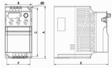 FALOWNIK Sanyu SXE0015T2B 0,75kW do silników jednofazowych 1F 230V