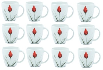 LUBIANA VICTORIA TULIPAN 12 X KUBEK 300 ML ZESTAW KUBKÓW CZERWONY KWIAT