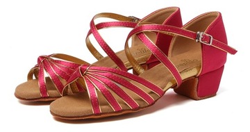 BUTY DO TAŃCA TANECZNE LATINO SALSA 3cm RUBINOWE