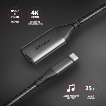 Кабель-переходник USB-C — HDMI 2.0 4K/60Гц 25см
