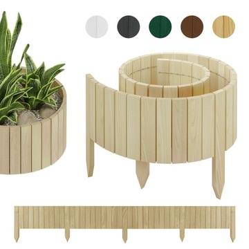 be4nature ROLLBORDER drewniane małe ogrodzenie - 200 x 10cm Nieimpregnowany