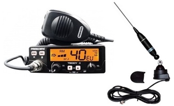 RADIO CB PRESIDENT TEDDY II ASC + ANTENA MONTAŻOWA SIRIO OMEGA 27 + UCHWYT