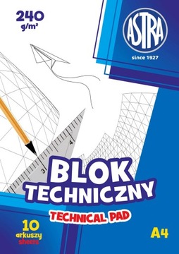 Blok techniczny ASTRA A4 240g 10 kartek