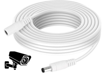 Prodlužovací kabel pro napájení Ip a Cctv kamer 20 m Bílý DC 2,1/5,5