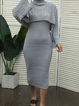 Women's Sweater Dress Set Autumn Winter New 2023 S