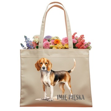 DUŻA TORBA PIES BEAGLE + IMIĘ PUPIL DLA PSA FAN