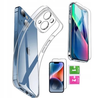 Szkło hartowane 9D do Apple iPhone 13 / 14 + ETUI CASE CLEAR