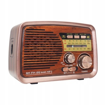 ПОРТАТИВНОЕ РЕТРО-КУХОННОЕ РАДИО FM, USB, БАТАРЕЯ