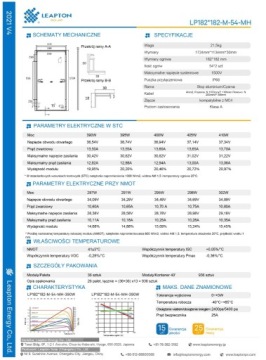 Фотоэлектрические панели LEAPTON 410W MONO BLACK