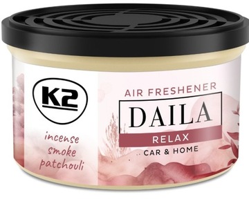 K2 DAILA RELAX Zapach w Puszce z Naturalnym Wsadem do Auta Samochodu Domu