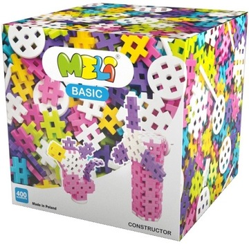 СТРОИТЕЛЬНЫЕ БЛОКИ Вафли MELI Basic Constructor Розовый 400 элементов