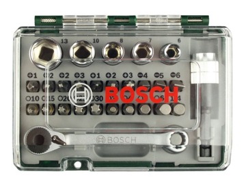 НАБОР ИЗ 27 БИТ, ГОЛОВОК + ТРЕЩОТКА BOSCH