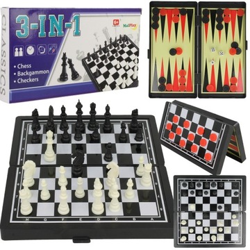 ШАХМАТЫ ЧЕКИ ЧЕКИ Travel БОЛЬШАЯ ИГРА 3 в 1 нарды
