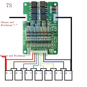 Модуль BMS 7s, 15 А, литий-ионный аккумулятор, 29,4 В, 18650, зарядное устройство