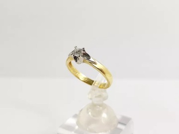 ЗОЛОТОЕ КОЛЬЦО 585 ПРОБЫ С БРИЛЛИАНТОМ 0,15 КАРАТА РАЗМЕР 13 СЕРТИФИКАТ С БРИЛЛИАНТОМ