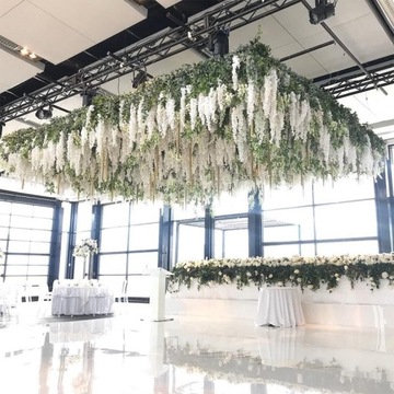 Girlanda Glicynia Pnącze Zwisy Kwiatowe XXL Wisteria fiolet 110 cm 12 sztuk