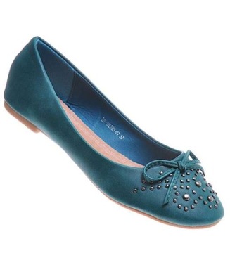 DAMSKIE BUTY BALERINKI NA LATO Zielone 10780 38