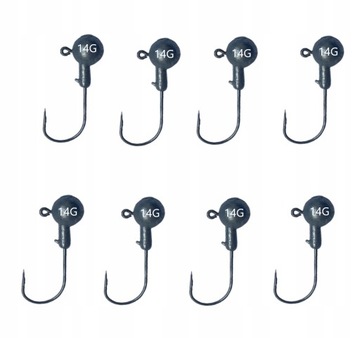 ZESTAW 8x GŁÓWKA GŁÓWKI JIGGOWE DO PRZYNĘTY KOPYTO 14G