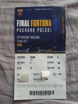 Bilet Legia - Raków 2.05.2023 Finał Pucharu Polski