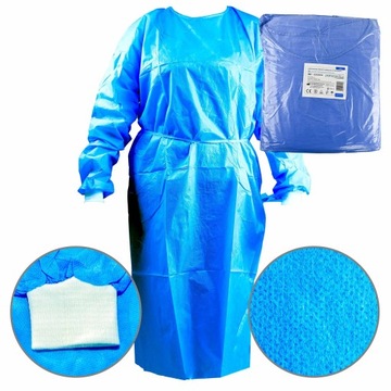 Фартук нетканый с манжетой XL защитный одноразовый SMS 18г 1 шт.