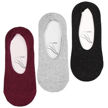 3x Členkové Ponožky nízke so silikónom za pätkou 3PAK bavlnené bavlna 38-41