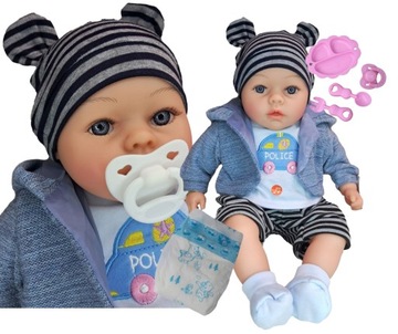 LALKA JAK ŻYWA BOBAS 45cm MÓWI butelka smoczek NEW