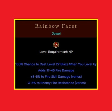 D2R Diablo 2 Resurrected Nowy Ladder Fire Rainbow Facet