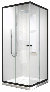 ДУШЕВАЯ КАБИНА 80х80 черная, душевой поддон + душ