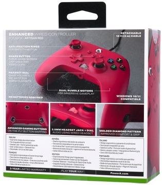 Проводная панель PowerA Xbox Series X/S Artisan Red