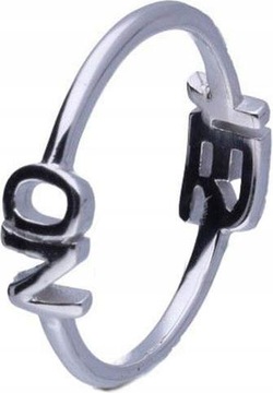 Pierścionek srebrny 925 nowoczesny pierścionek z napisem yes i no r16 modny