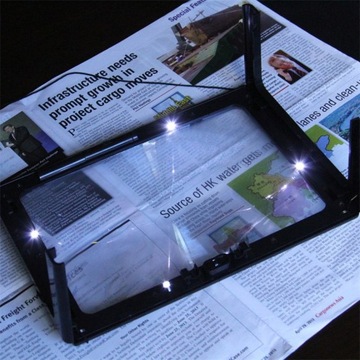 УВЕЛИЧЕНИЕ ДЛЯ ЧТЕНИЯ А4, СВЕТОДИОДНОЕ, БОЛЬШОЕ УВЕЛИЧИТЕЛЬНОЕ СТЕКЛО