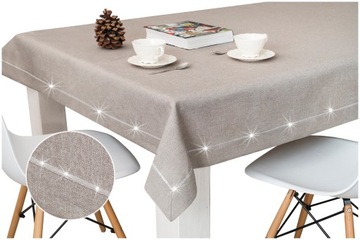 Obrus PLAMOODPORNY szary SIWY ze SREBREM 140x200cm