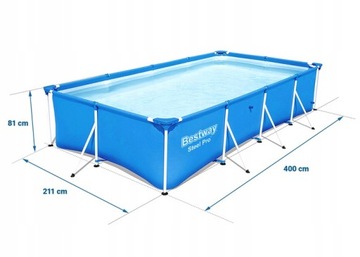 Каркасный садовый бассейн 400x211x81см Bestway 16в1