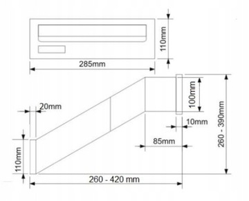 ПРОХОДНОЙ Почтовый ЯЩИК ДЛЯ СТРОИТЕЛЬСТВА 26-42 СМ РЕГУЛИРУЕМЫЙ АНТРАЦИТОВЫЙ МАТОВЫЙ