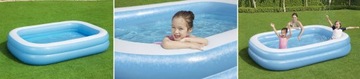 БОЛЬШОЙ СЕМЕЙНЫЙ НАДУВНОЙ САДОВЫЙ БАССЕЙН ДЛЯ ДЕТЕЙ 262x175 + КРЫШКА ДЛЯ БАССЕЙНА