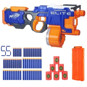 NERF WYRZUTNIA AUTOMAT HYPERFIRE x2 MAGAZYNEK CELE