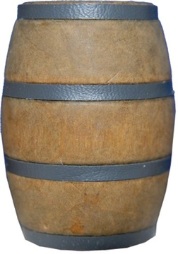 Piękna drewniana Beczka, do dekoracji Szopki- 5,0cm wys. do figur 5-14cm