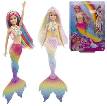 Barbie Syrenka Dreamtopia Rainbowc Tęczowa przemiana zmiana koloru GTF89