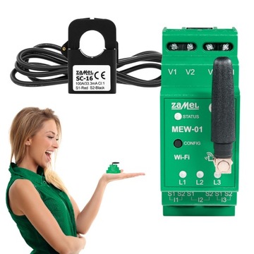 Monitor energii elektrycznej WiFi 1F+N MEW-01/1F S