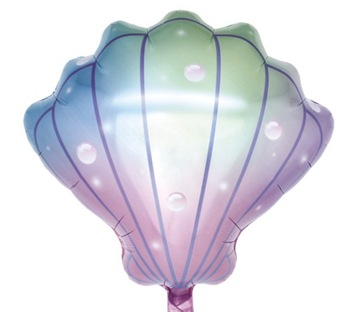 Balon foliowy muszelka 54 x 50 cm PODWODNY ŚWIAT URODZINY SYRENKA