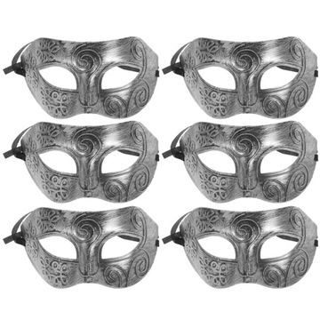 6 SZT. MĘSKA MASKA NA MASKARADĘ VINTAGE MASKA HALLOWEEN