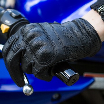 LEKKIE MOCNE RĘKAWICE MOTOCYKLOWE ZE SKÓRY S