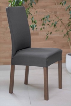 Чехлы НА СТУЛ, 4 ШТ, комплект, СЕРЫЙ, ГЛАДКИЙ