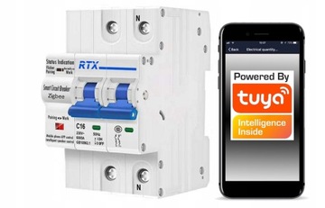 Bezpiecznik sterowany 2x 16A ZigBee TUYA Pomiar En