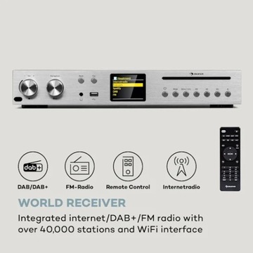 УСИЛИТЕЛЬ, СТЕРЕРИВЕР HiFi, CD-ПЛЕЕР, ИНТЕРНЕТ-РАДИО, ПУЛЬТ ДИСТАНЦИОННОГО УПРАВЛЕНИЯ WiFi