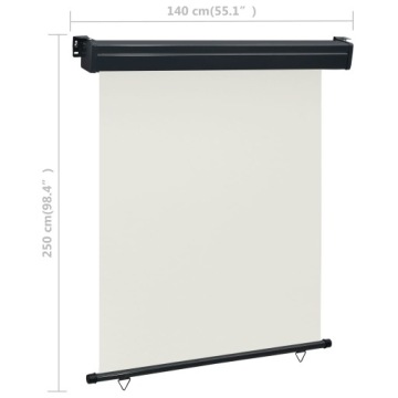 vidaXL Боковая маркиза для балкона 140 x 250 см Кремовый