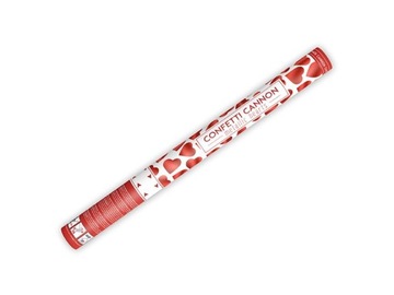 TUBA WYSTRZAŁOWA Z KONFETTI SERCA CZERWONE 60 cm