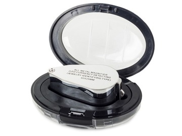 СКЛАДНАЯ КАРМАННАЯ ЛУПА ДЛЯ ЮВЕЛИРНЫХ ЧАСОВИКОВ 2 СВЕТОДИОДА УФ-МЕТАЛЛ УВЕЛИЧЕНИЕ 40x