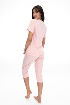 ПИЖАМА ЖЕНСКАЯ, БРЮКИ С РУКАВОМ 3/4 KUBA PINK STAR PRINT L.